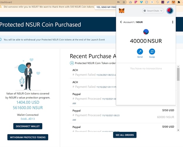 Learn How To Easily Create A MetaMask Wallet And Add NSUR Tokens To It (