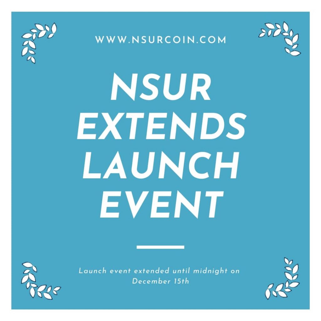 Announcing the NSUR Coin Launch Event Extension